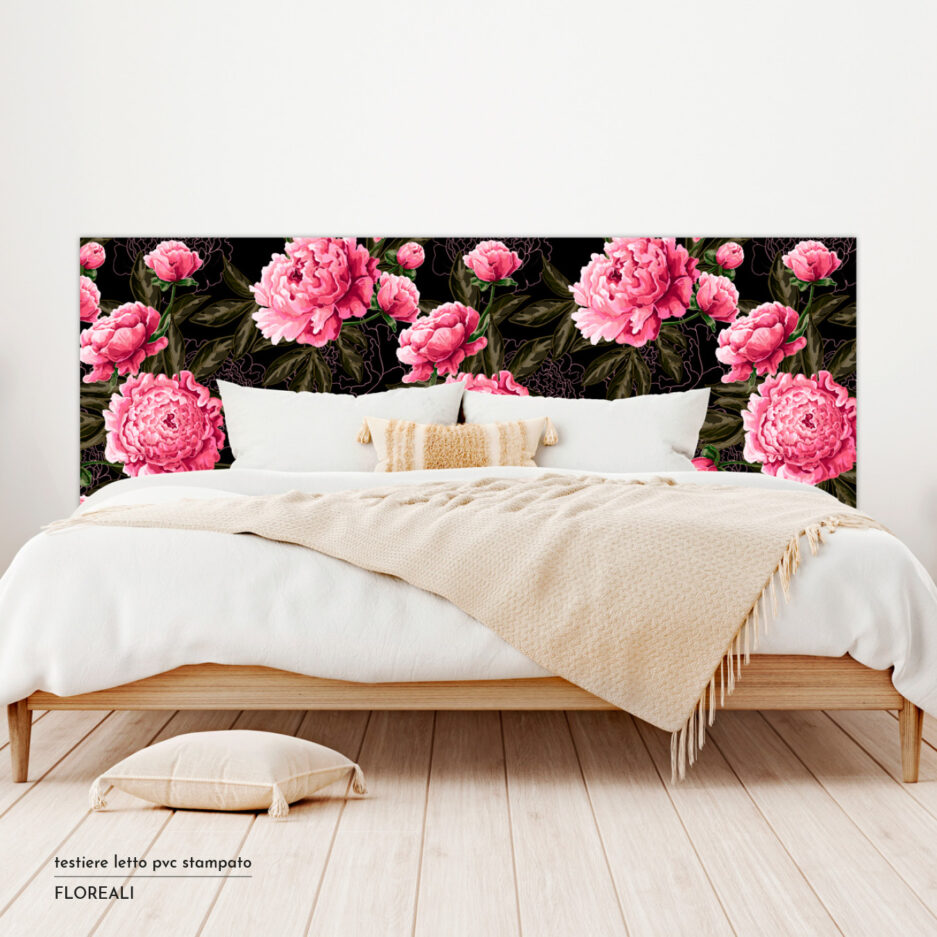 Testiera per il letto con grafica a fiori