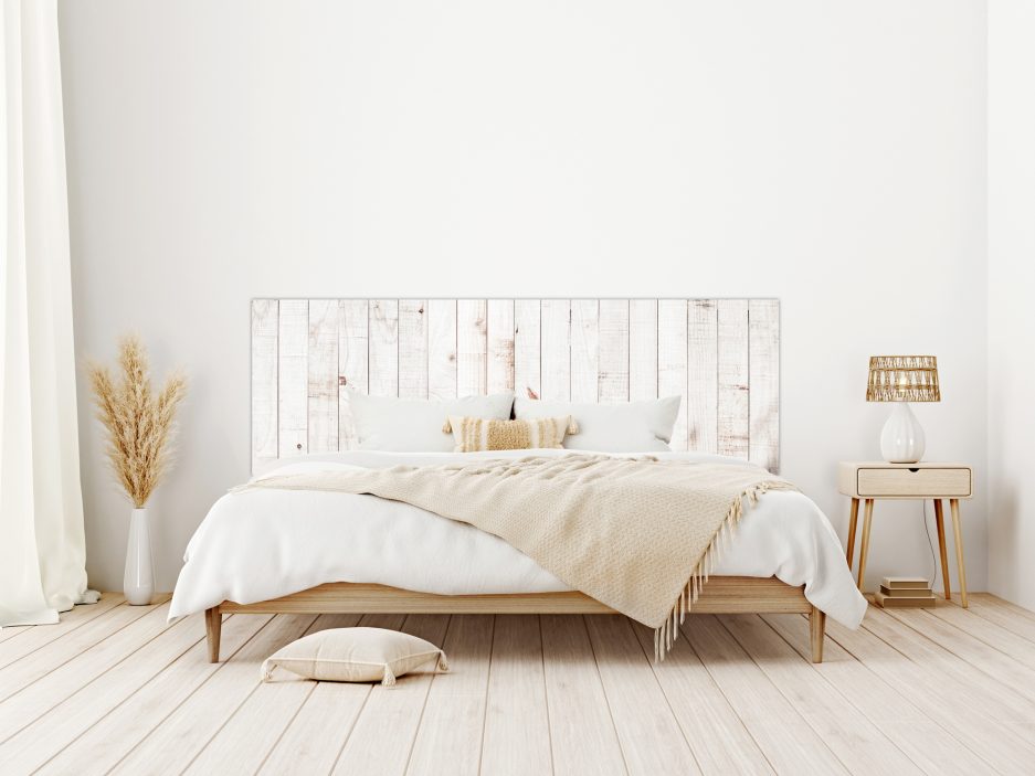 Testiera Letto Effetto Legno bianco