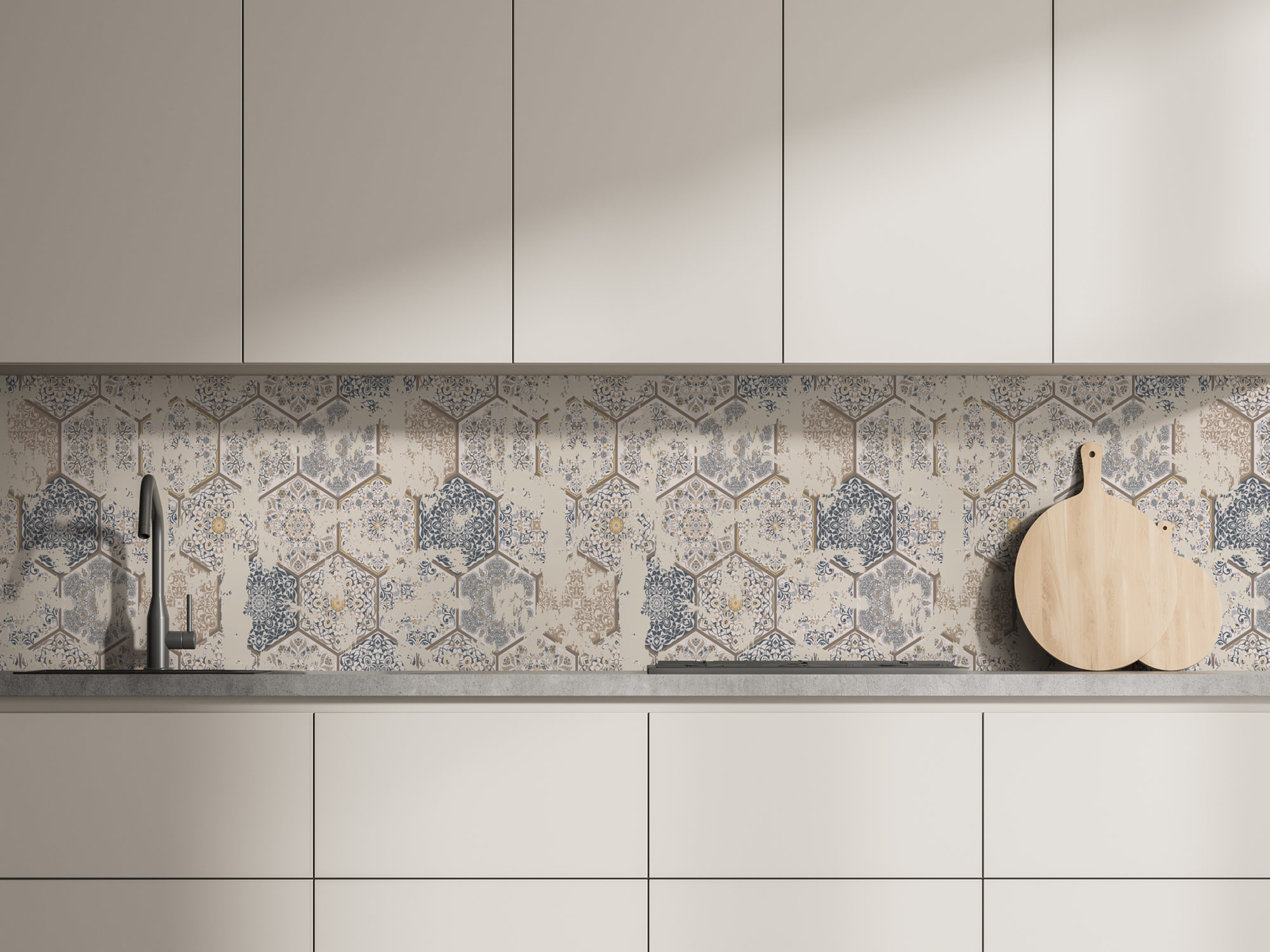 paraschizzi cucina cementine vintage