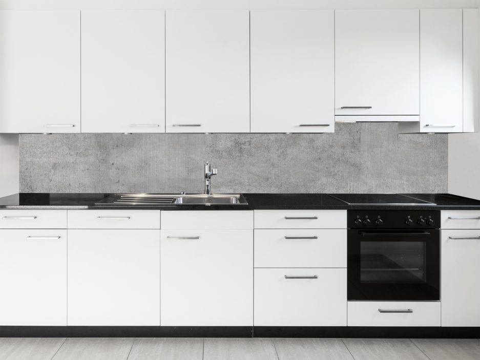 schienale cucina effetto cemento