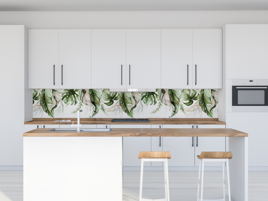 Paraschizzi cucina Foglie tropicali discendenti