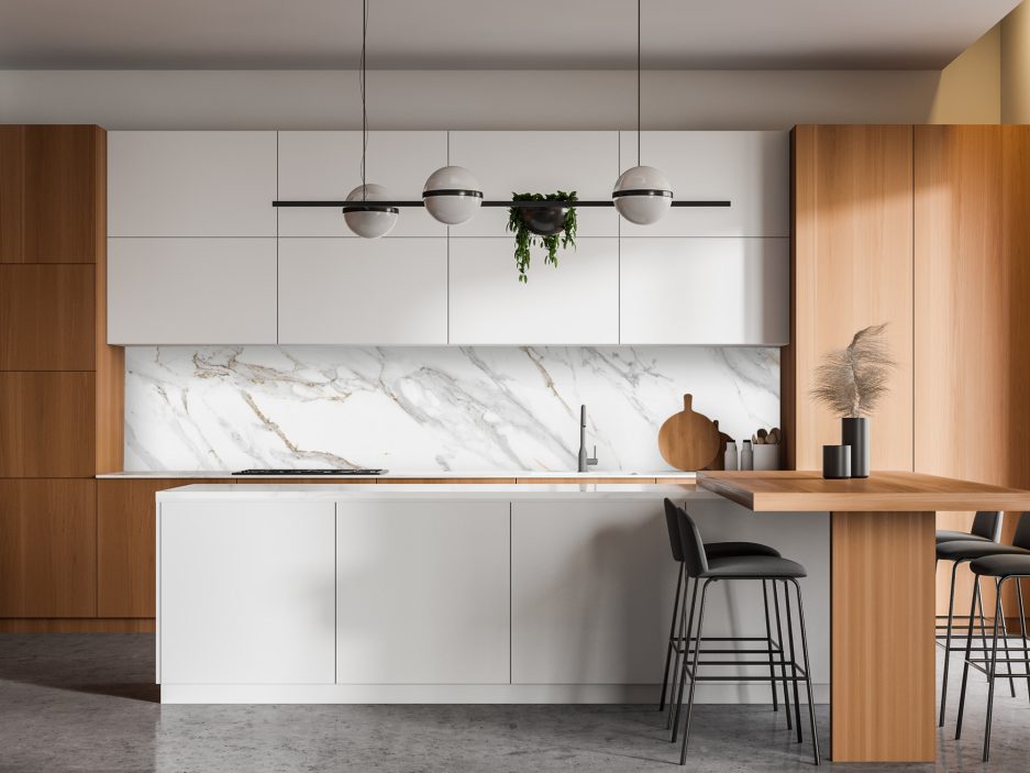 Paraschizzi cucina "Marmo Calacatta"