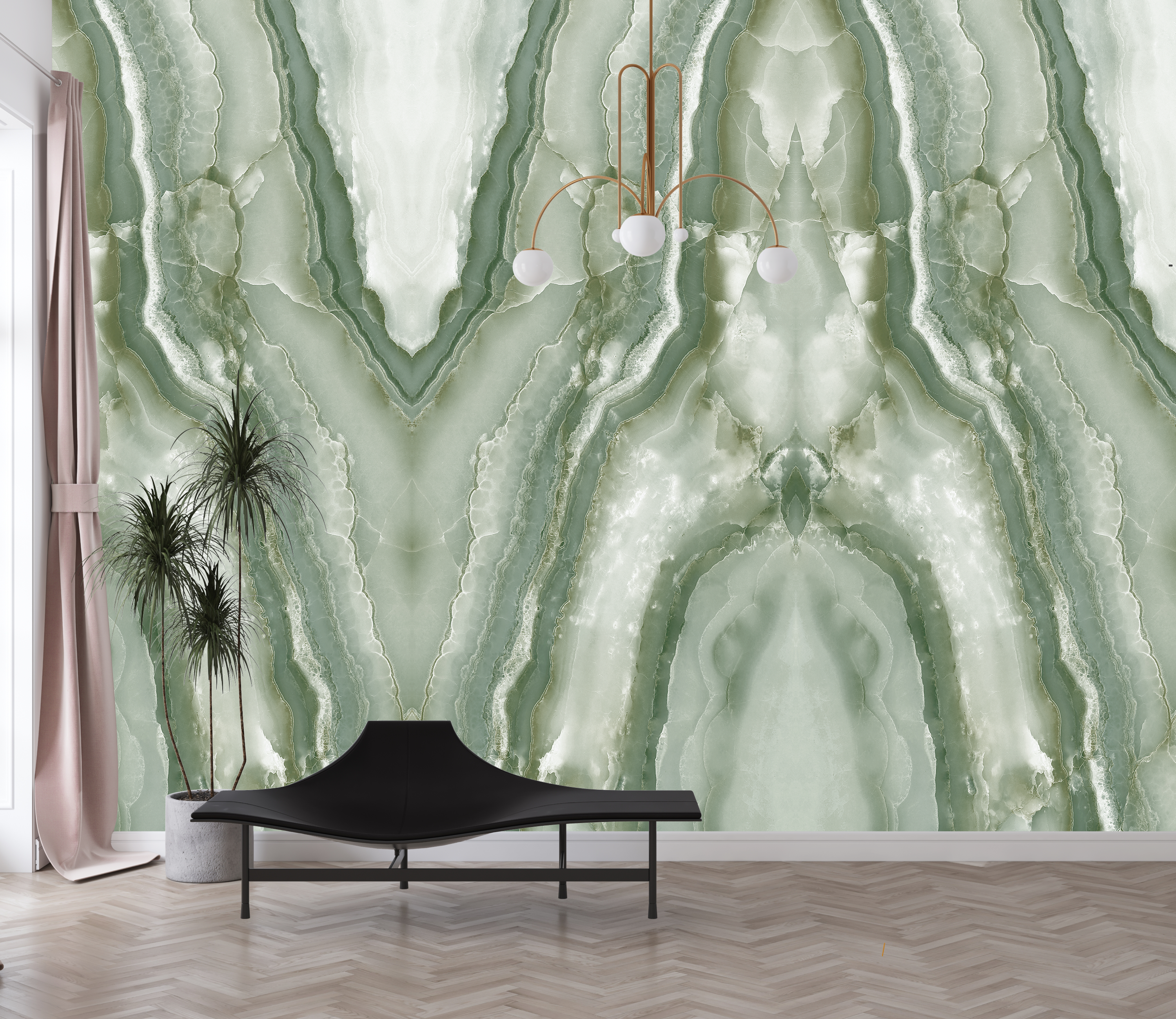 Pannelli rivestimento parete effetto onice verde