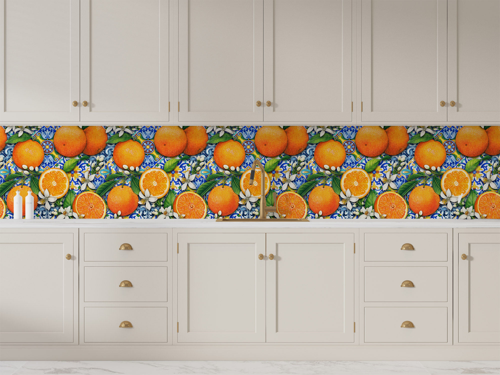 Paraschizzi cucina Sicilia Orange Tiles