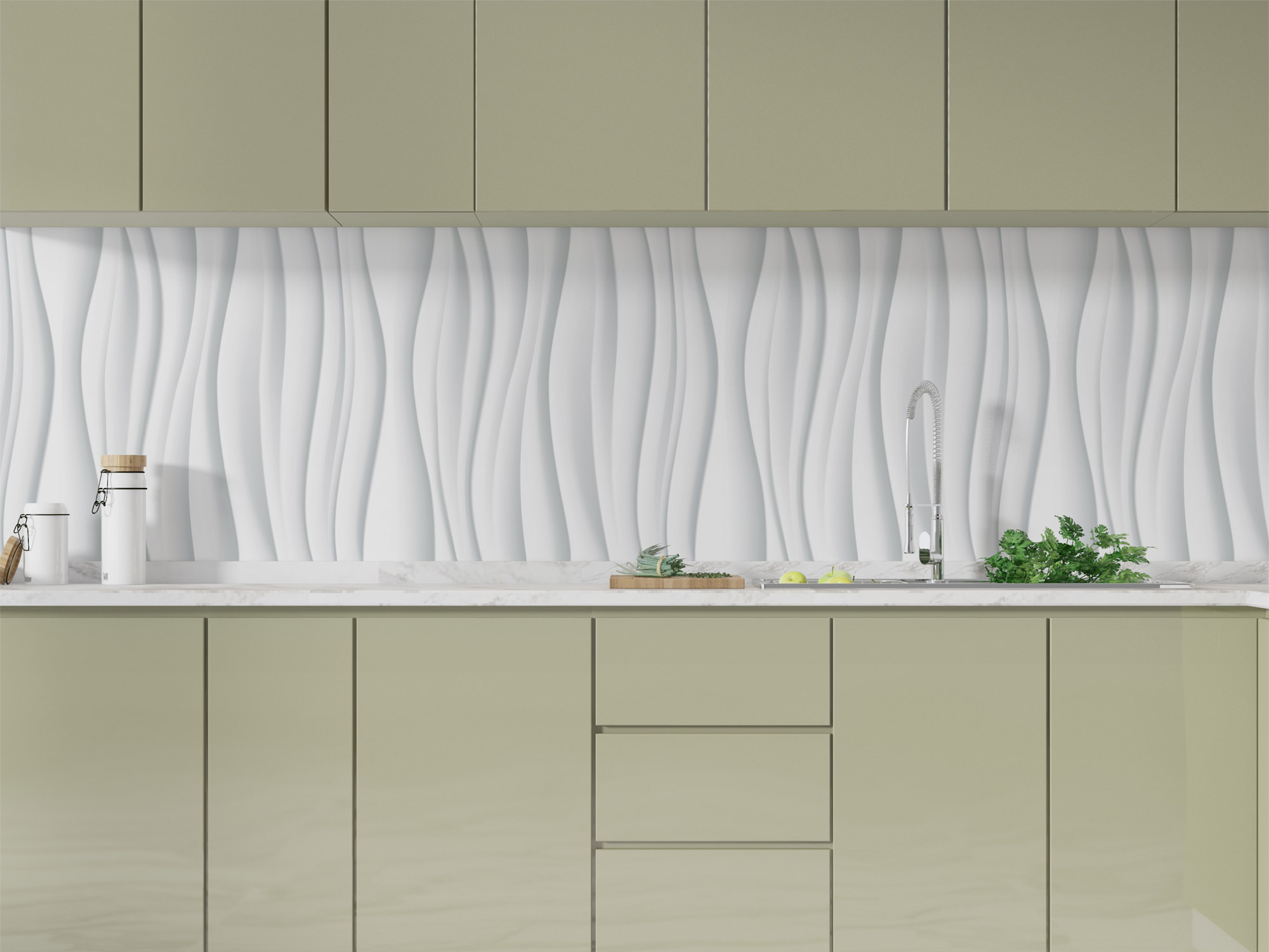 paraschizzi cucina effetto 3D Onde